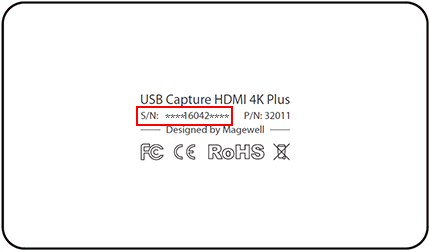 Example of USB Capture's serial number